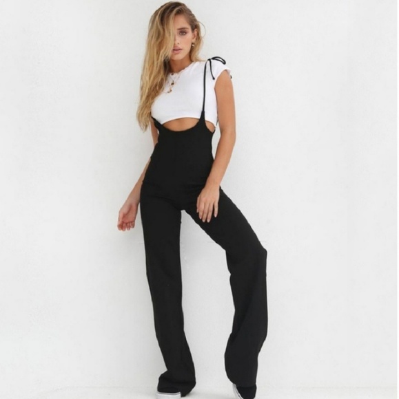 RESTOCKED! Black High Waist Overall Pants - Picture 2 of 6